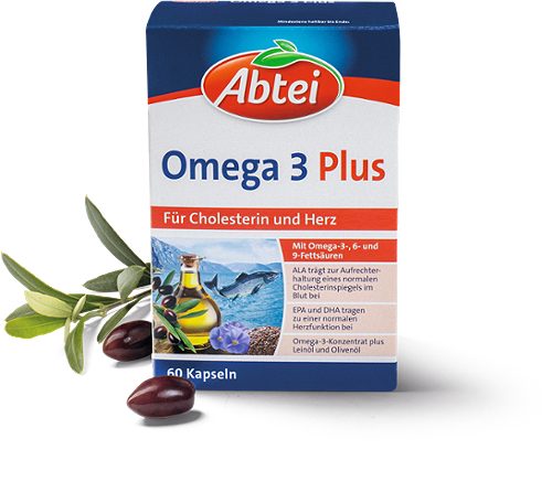 Produktbild von Abtei, Omega 3 Plus 60 Kapseln