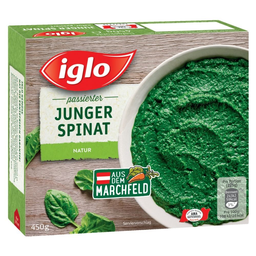 Iglo Erntefrisch Junger Spinat passiert 450 G online kaufen | INTERSPAR