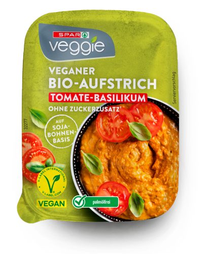 Produktbild von SPAR Veggie, veganer Bio-Aufstrich Tomate-Basilikum