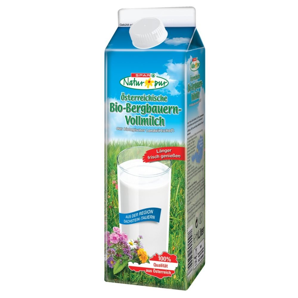 Spar Natur Pur Bio Bergbauern Vollmilch 3 5 Fett Langer Frisch 1 L