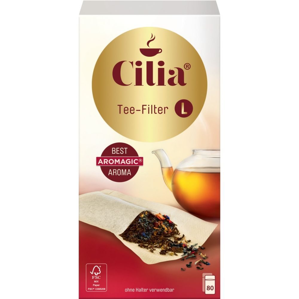 Cilia Teefilter Set – 200 Stück Papierfilter Größe M (naturbraun) Für Losen Tee