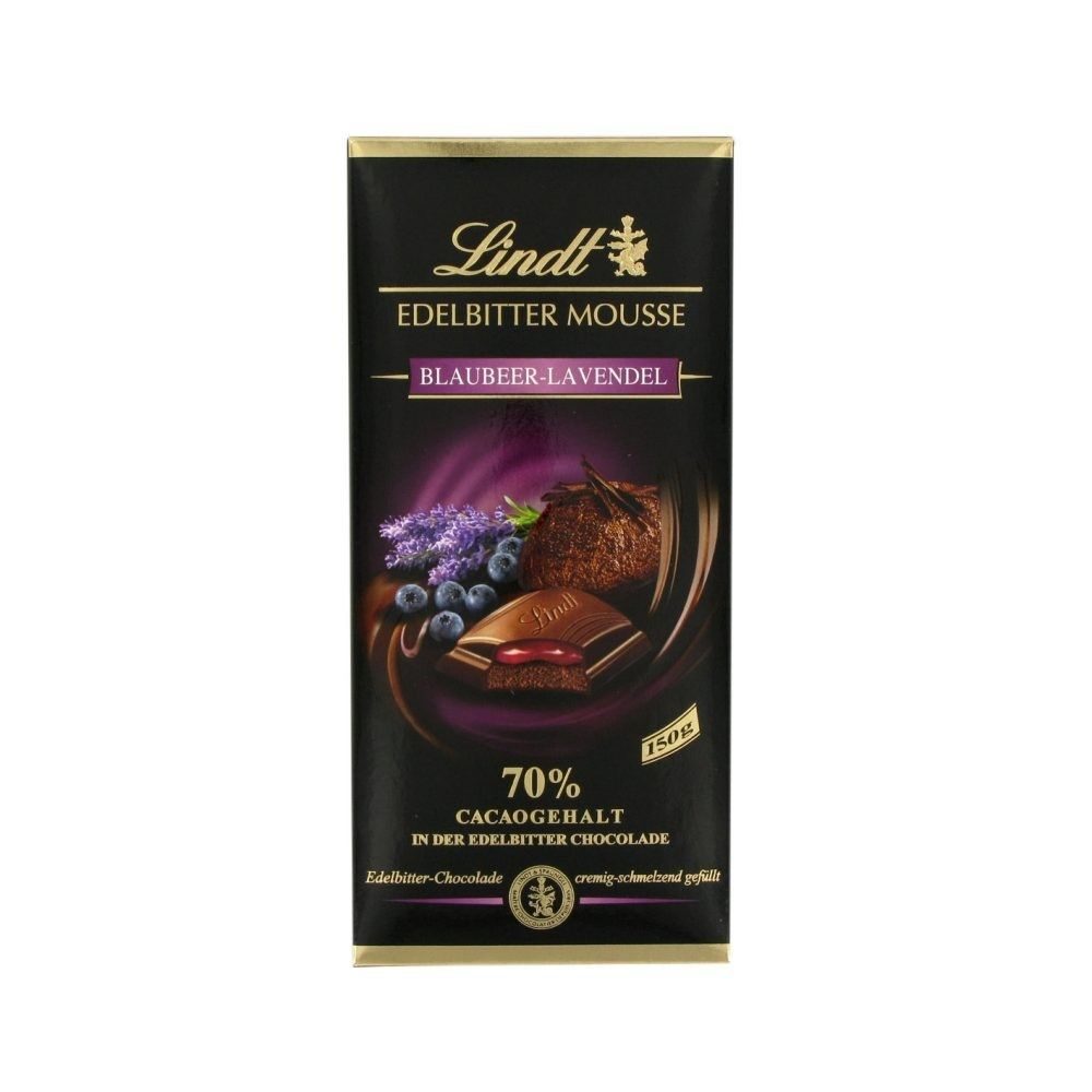 Lindt Edelbitter Mousse gefüllte Edelbitter-Schokolade Blaubeer ...