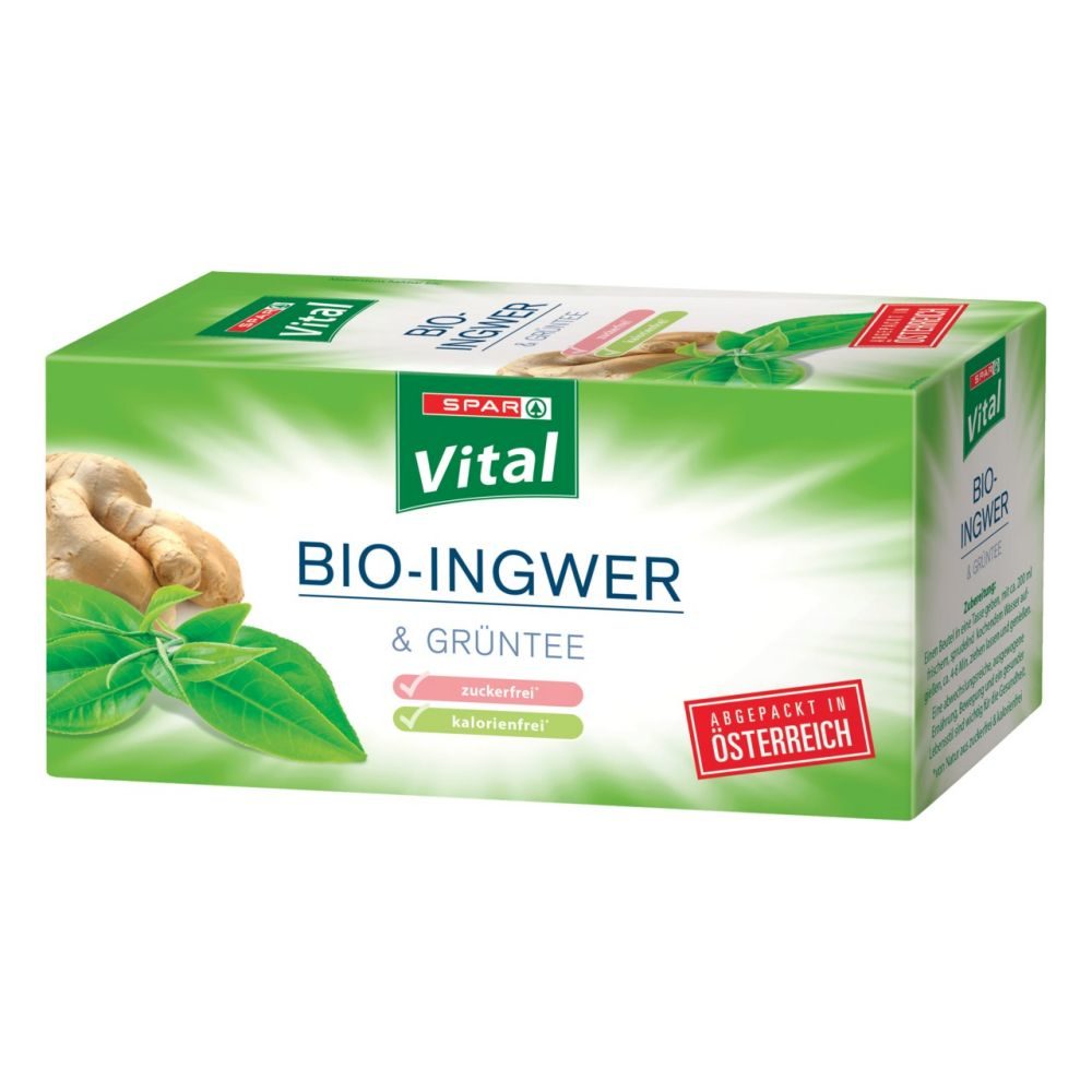 Spar Vital Bio Ingwer And Grüntee 20 Teebeutel Online Kaufen Interspar 4382