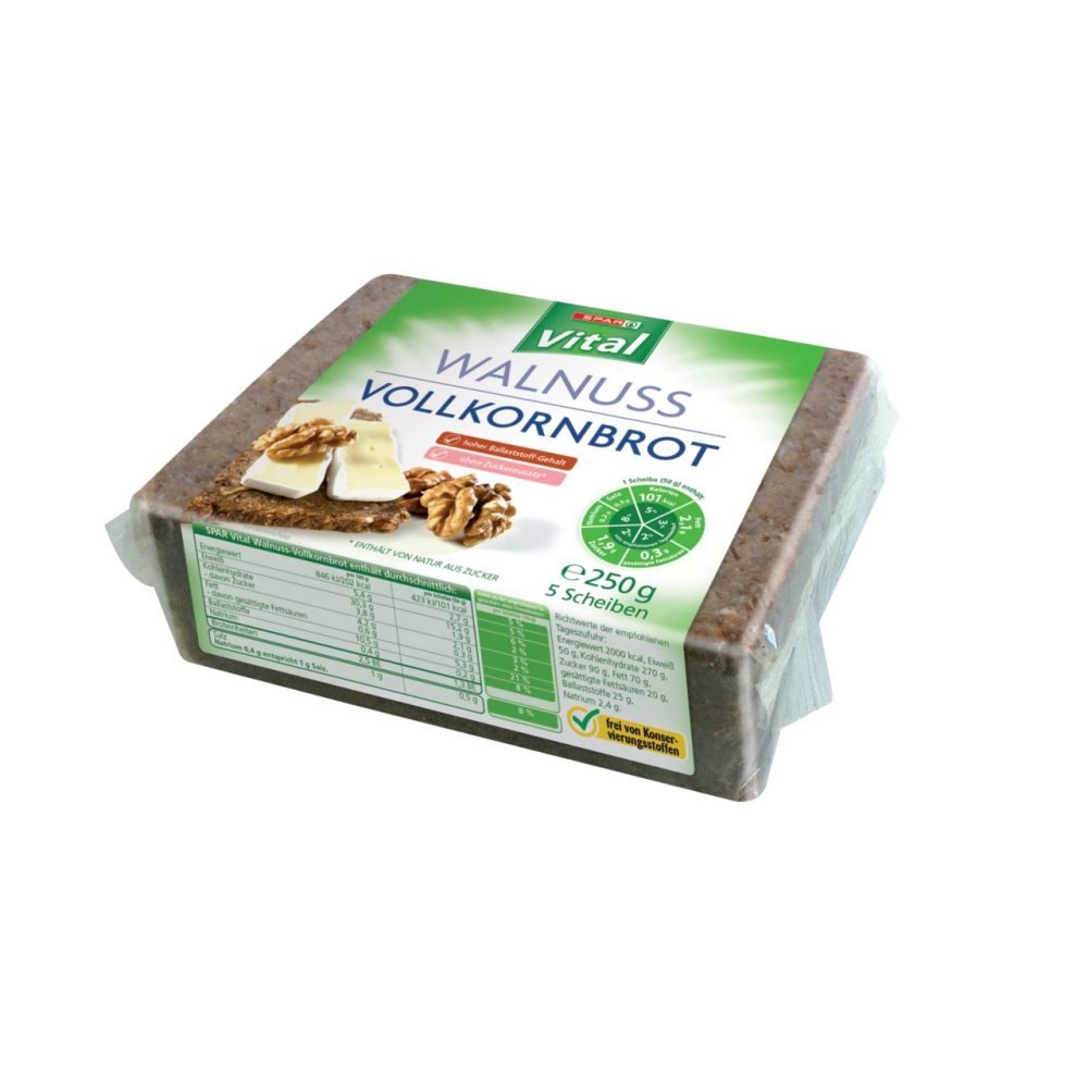 SPAR Vital Walnuss-Vollkornbrot 5 Scheiben 250 G online kaufen | INTERSPAR