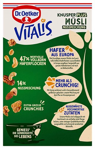 Produktbild von Dr. Oetker Vitalis, Müsli Knusper Plus Nussmischung
