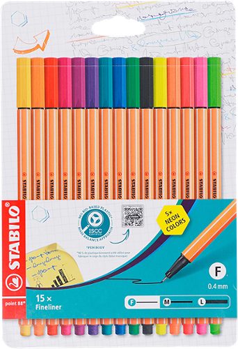Produktbild von STABILO, Fineliner Point 88 15 Farben