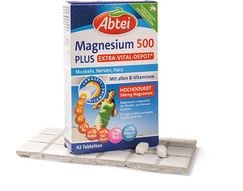 Produktbild von Abtei, Magnesium 500 Plus Extra-Vital-Depot 42 Kapseln