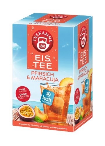 Produktbild von Teekanne Eistee, Früchtetee kalt Pfirsich & Maracuja 18 Teebeutel