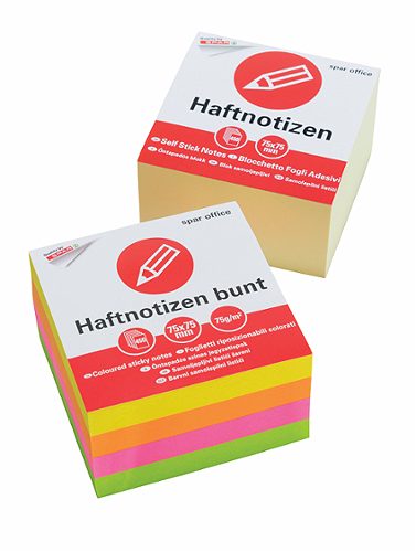 Produktbild von SPAR office, Haftnotizen gelb 75 x 75 mm 450 Blatt