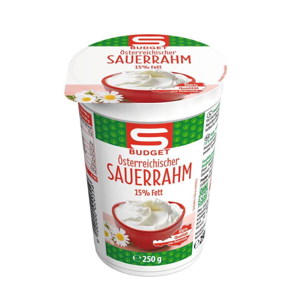 S-BUDGET Österreichischer Sauerrahm 15% Fett 250 G online kaufen ...