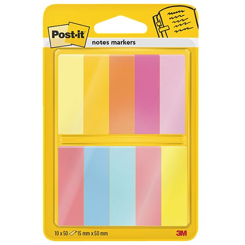 Produktbild von Post it, Haftstreifen verschiedene Farben 10 x 50 Blatt