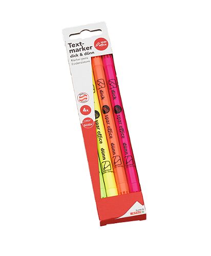 Produktbild von SPAR office, Duo Textmarker 4 Stück
