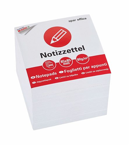 Produktbild von SPAR office, Nachfüllung Zettelbox 800 Blatt, weiß