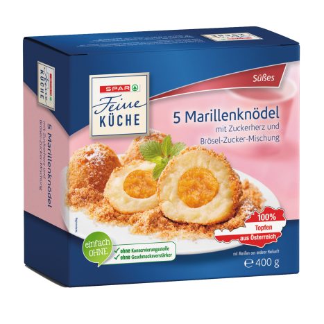 SPAR Feine Küche Marillenknödel mit Zuckerherz und Brösel-Zucker-Mischung 5 Stück