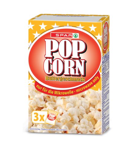 Produktbild von SPAR, Mikrowellen Popcorn mit Buttergeschmack 3 x 100g