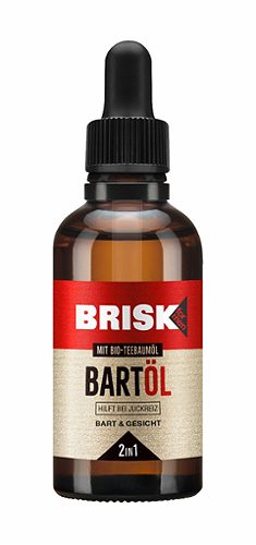 Produktbild von Brisk, 2in1 Bartöl mit Bio-Teebaumöl 50ml