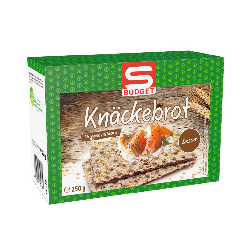 S-BUDGET Knäckebrot Roggenvollkorn Sesam 250 G online kaufen | INTERSPAR