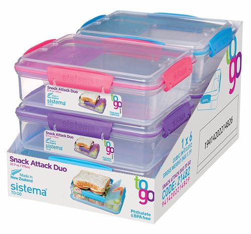 Produktbild von Sistema, Snack Attack Duo To-Go 975ml sortiert