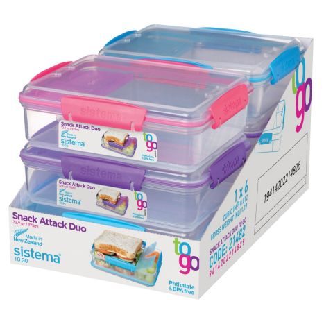 Sistema® To Go Snack Attack™ Duo Food Container, 32.9 oz - Dillons