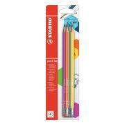 STABILO Bleistift mit Radierer pencil 160 HB, 4 Stück