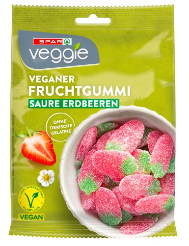 Produktbild von SPAR Veggie, veganer Fruchtgummi Saure Erdbeeren