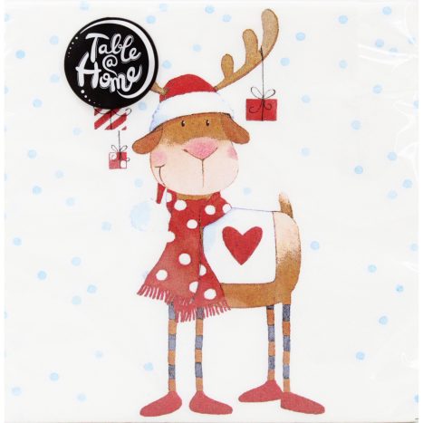 Serv. 33x33cm  Weiss Hund       GVE 1