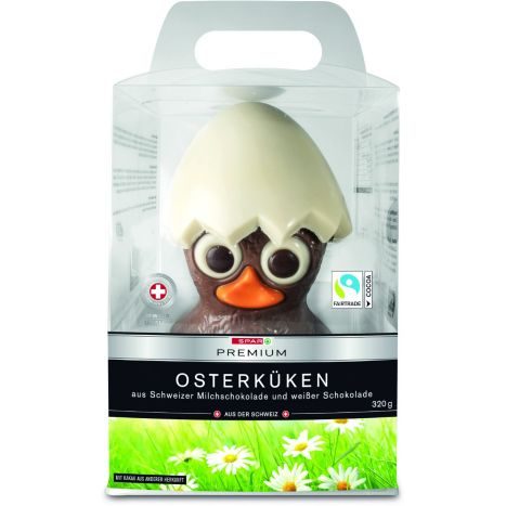 SPAR PREMIUM Osterküken aus Milchschokolade und weißer Schokolade 320g