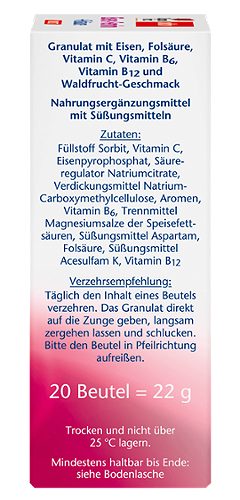 Produktbild von Doppelherz aktiv, Eisen-Femin + Folsäure Direct 20 Beutel