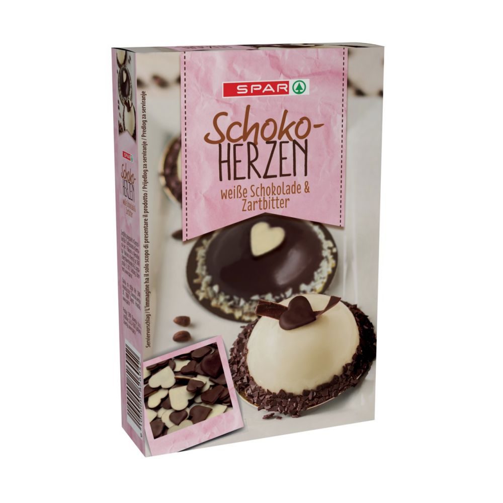 SPAR Schoko-Herzen weiße Schokolade &amp; Zartbitter 80 G online kaufen ...