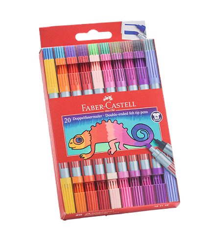 Produktbild von Faber Castell, Fasermaler doppelt 20 Farben