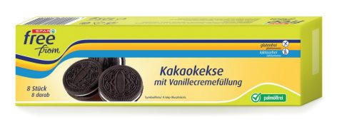 Produktbild von SPAR free from, Kakaokekse mit Vanillecremefüllung 8 Stück
