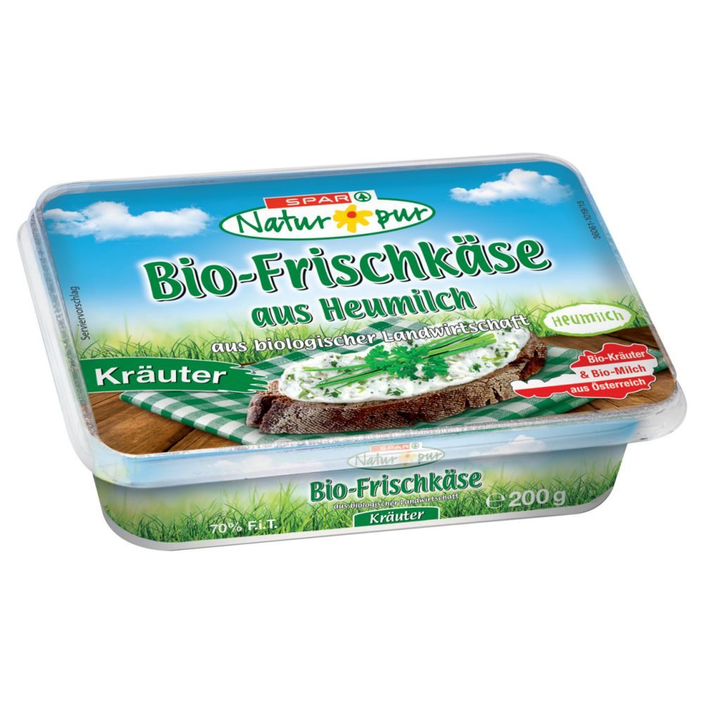 SPAR Natur*pur Bio-Frischkäse aus Heumilch Kräuter 200 G online kaufen ...