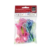 SIMPEX Basic Celebration Partypicker Herzen, Sterne, Blumen 50 Stück