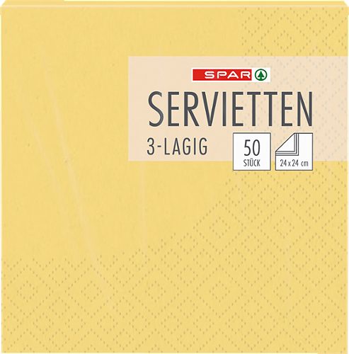 Renova Servietten In Gelb - 240 Stück, Extra Groß (39x39 Cm), 2-lagig