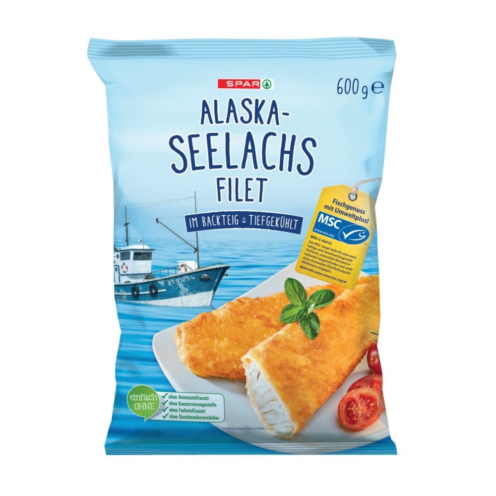 SPAR AlaskaSeelachsFilet im Backteig, tiefgekühlt 600 G online kaufen