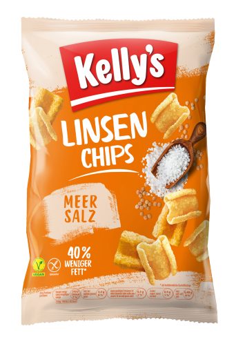 Produktbild von Kelly's, Linsenchips würzig mit Meersalz