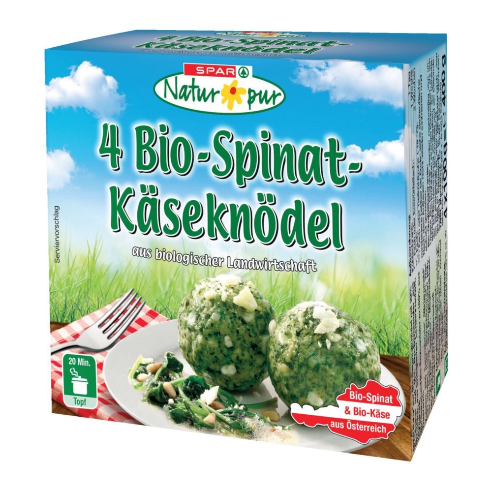 SPAR Natur*pur Bio-Spinat-Käseknödel 4x100g 400 G online kaufen | INTERSPAR