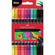 Faber Castell Fasermaler doppelt 8 Neonfarben, 2 Konturenstifte