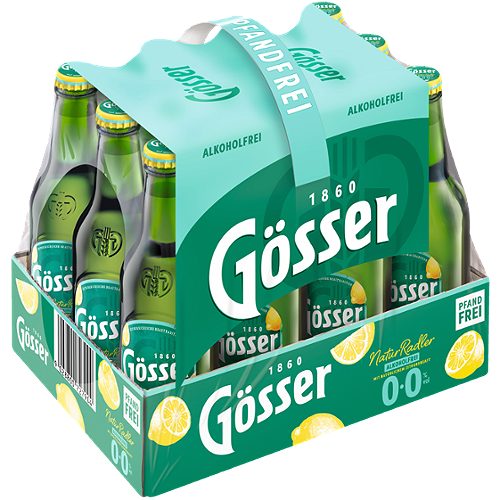 Produktbild von Gösser, Naturradler Zitrone 0,0% Alkoholfrei
