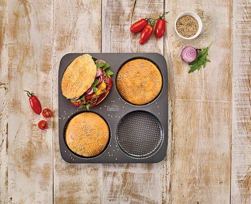 Produktbild von Birkmann, Burgerbrötchen Backform 4-fach