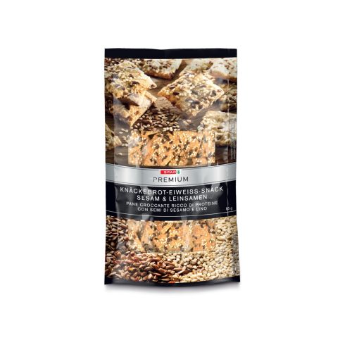 Produktbild von SPAR PREMIUM, Knäckebrot-Eiweiss-Snack Sesam & Leinsamen