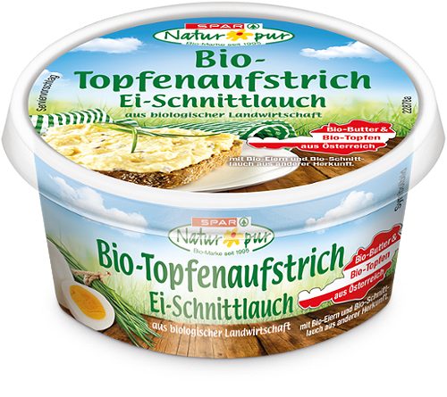 Produktbild von SPAR Natur*pur, Bio-Topfenaufstrich Ei-Schnittlauch