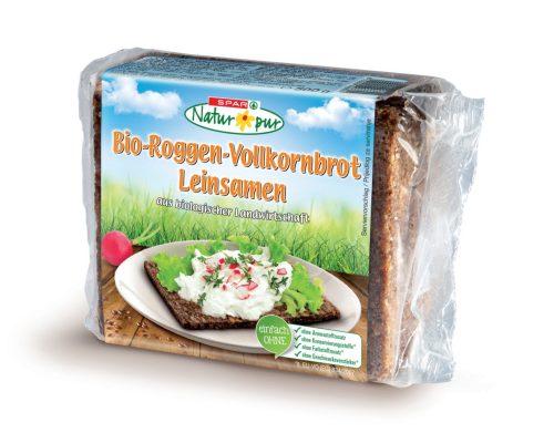 Produktbild von SPAR Natur*pur, Bio-Roggen-Vollkornbrot Leinsamen