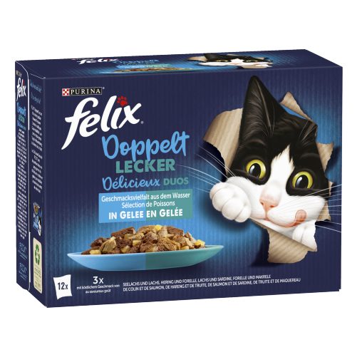 Produktbild von Felix So gut wie es aussieht, Katzenfutter Fisch in Gelee 12x85g