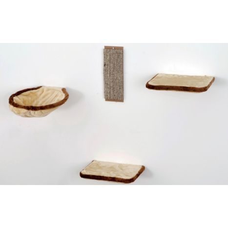 Silvio Design Katzenkletterwand 4-teilig, Creme