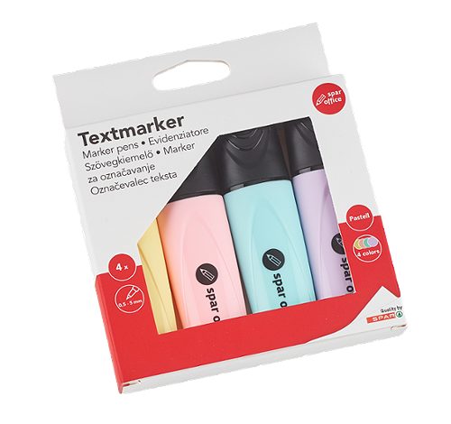 Produktbild von SPAR office, Textmarker pastell 4 Farben
