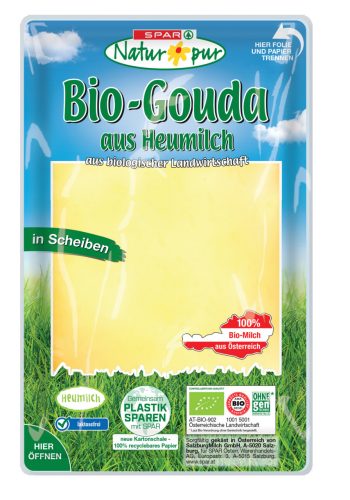 Produktbild von SPAR Natur*pur, Bio-Gouda aus Heumilch g.t.S. in Scheiben