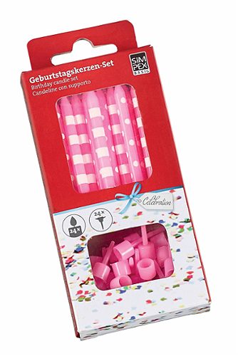 Produktbild von SIMPEX BASIC Celebration, Kerzenset 24 Kerzen + 24 Halter