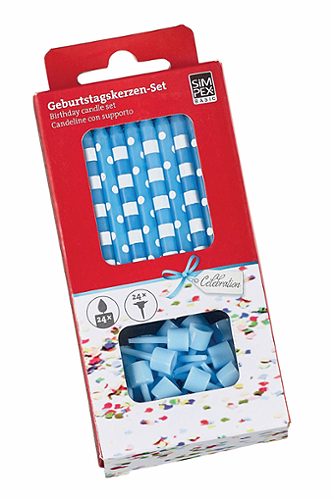 Produktbild von SIMPEX BASIC Celebration, Kerzenset 24 Kerzen + 24 Halter