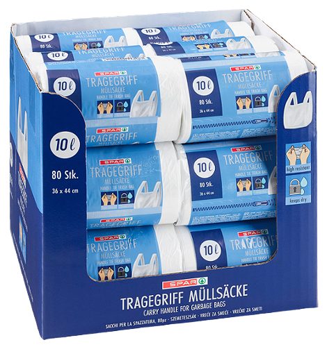 Produktbild von SPAR, Müllbeutel mit Griff 10l 80 Stk.